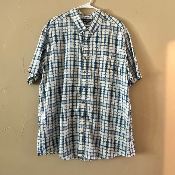 2 Eddie Bauer Men's Classic Fit Short Sleeve Button Down Shirts: Size Men's 3XLT - Picture 5 of 8
